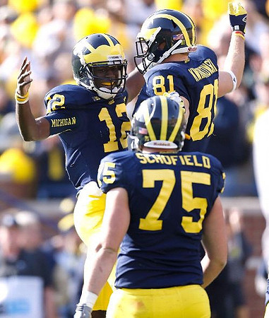 Devin Gardner (12), Michael Schofield (75), and Mike Kwiatkowski (81)