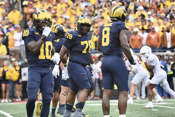 Zeke Berry (10), Kenneth Grant (78), and Derrick Moore (8)