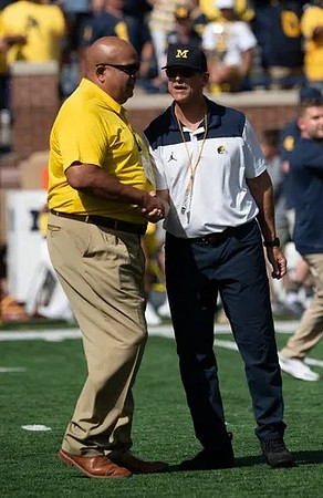 Warde Manuel and Jim Harbaugh