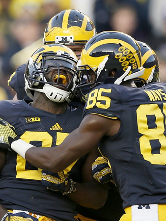 Derrick Green (27), Kyle Kalis (67), and Maurice Ways (85)