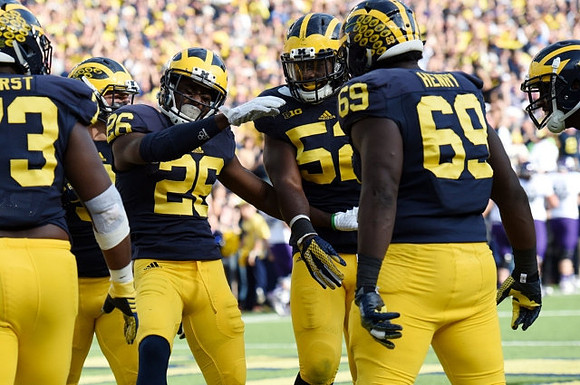 Maurice Hurst (73), Jourdan Lewis (26), Royce Jenkins-Stone (52), and Willie Henry (69)