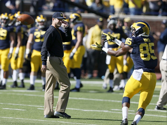 Jim Harbaugh and Maurice Ways (85)