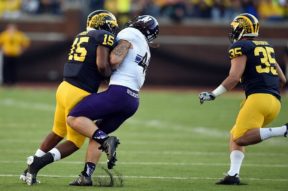 Jake Rudock (15) and Joe Bolden (35)