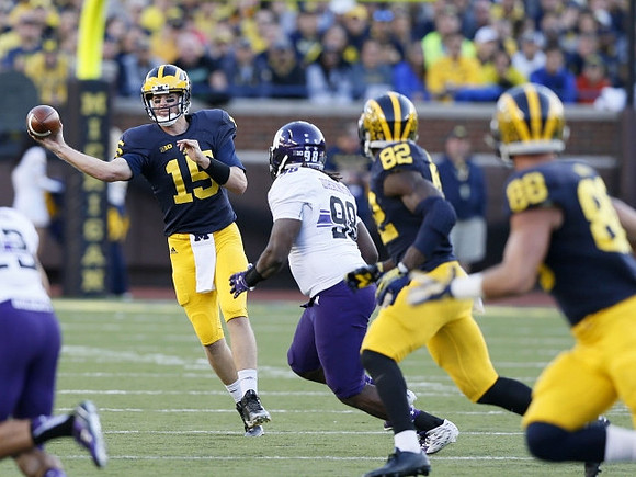 Jake Rudock (15), Amara Darboh (82), and Jake Butt (88)