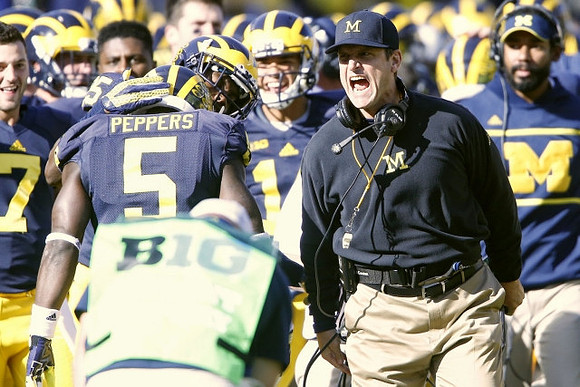 Jim Harbaugh and Jabrill Peppers (5)