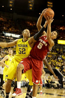 Jordan Morgan (52) and Zack Novak (0)