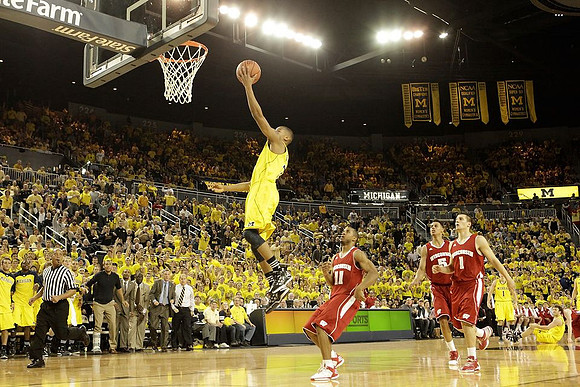 Trey Burke (3), Stu Douglass (1), and Zack Novak (0)