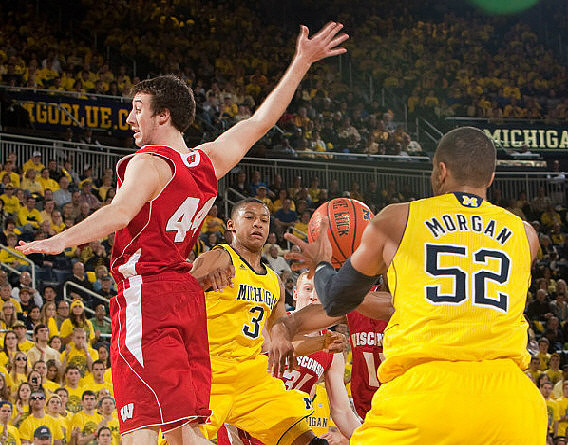 Trey Burke (3) and Jordan Morgan (52)