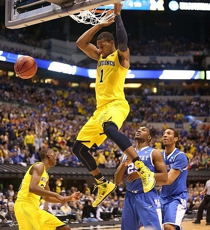 Caris LeVert (23) and Glenn Robinson III (1)