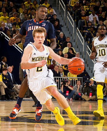 Spike Albrecht (2) and Tim Hardaway Jr. (10)