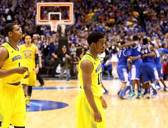 Glenn Robinson III (1), Jordan Morgan (52), and Derrick Walton Jr. (10)