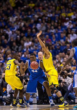 Caris LeVert (23) and Jordan Morgan (52)