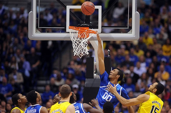 Glenn Robinson III (1), Caris LeVert (23), Nik Stauskas (11), and Jon Horford (15)