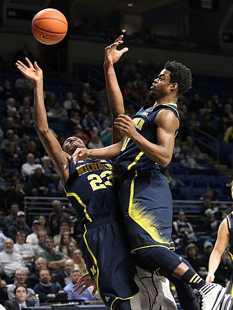 Caris LeVert (23) and Derrick Walton Jr. (10)