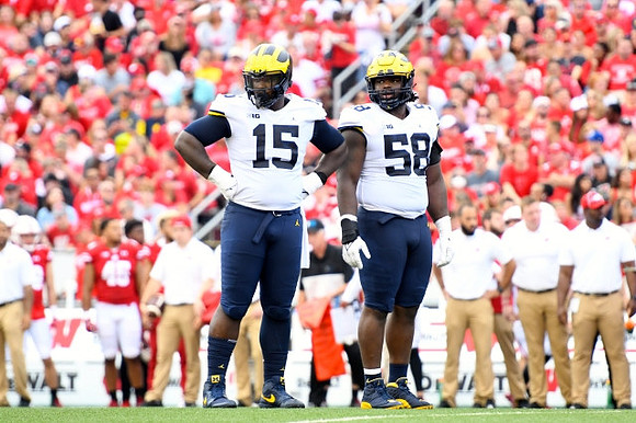 Christopher Hinton (15) and Mazi Smith (58)