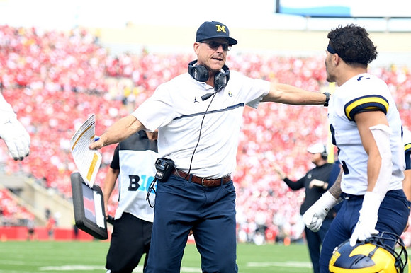 Jim Harbaugh and Blake Corum (2)