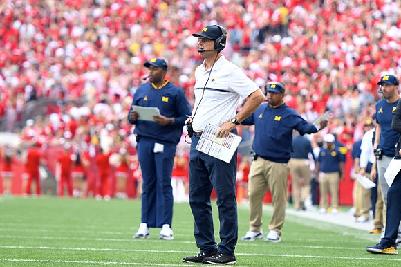 Jim Harbaugh and Mike Hart