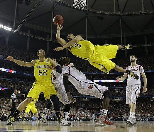 Jordan Morgan (52), Trey Burke (3), and Spike Albrecht (2)