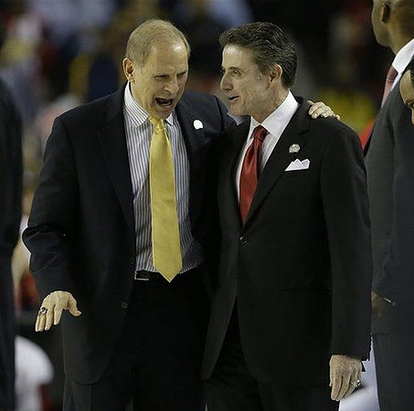 John Beilein and Louisville Head Coach Rick Pitino