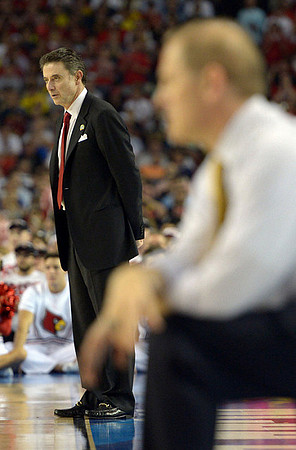 Louisville Head Coach Rick Pitino and John Beilein