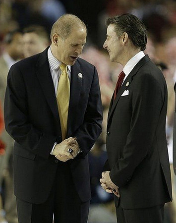 John Beilein and Louisville Head Coach Rick Pitino