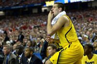 Jeff Meyer, Bacari Alexander, LaVall Jordan, Mitch McGary (4), and Caris LeVert (23)