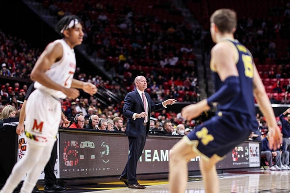 Maryland Head Coach Kevin Willard and Joey Baker (15)