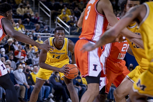 Moussa Diabate (14) and Caleb Houstan (22)