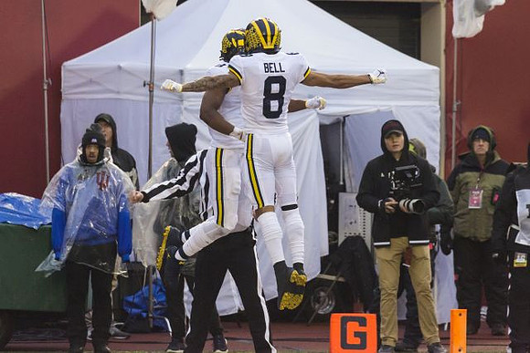 Donovan Peoples-Jones (9) and Ronnie Bell (8)