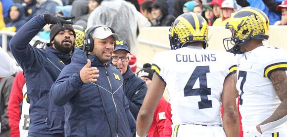 Josh Gattis, Nico Collins (4), and Tarik Black (7)