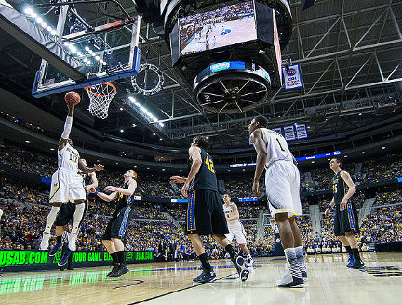 Tim Hardaway Jr. (10), Mitch McGary (4), and Glenn Robinson III (1)