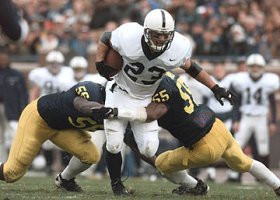 James Hall (56) and Dhani Jones (55)
