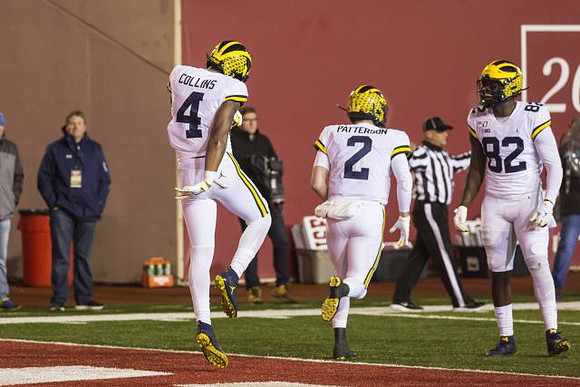 Nico Collins (4), Shea Patterson (2), and Nick Eubanks (82)