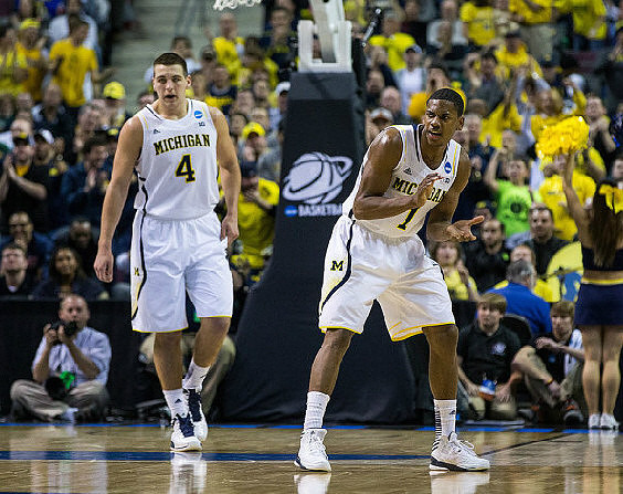 Mitch McGary (4) and Glenn Robinson III (1)