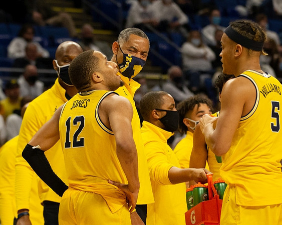 DeVante' Jones (12), Juwan Howard, Howard Eisley, Isaiah Barnes (11), and Terrance Williams II (5)