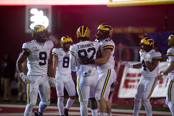 Donovan Peoples-Jones (9), Ronnie Bell (8), Nick Eubanks (82), Ben Mason (42), and Nico Collins (4)