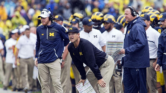 Jay Harbaugh, Jim Harbaugh, and Tim Drevno