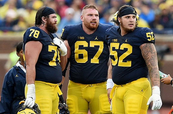 Erik Magnuson (78), Kyle Kalis (67), and Mason Cole (52)