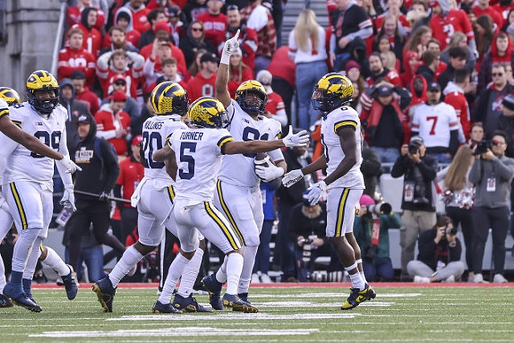 Cam Goode (99), Kalel Mullings (20), DJ Turner (5), Taylor Upshaw (91), and R.J. Moten (6)