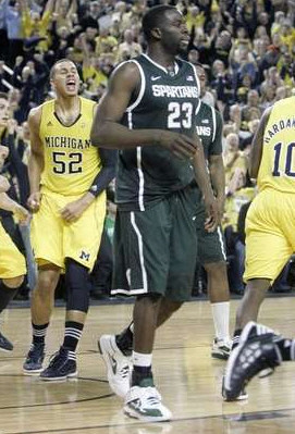 Jordan Morgan (52) and Tim Hardaway Jr. (10)