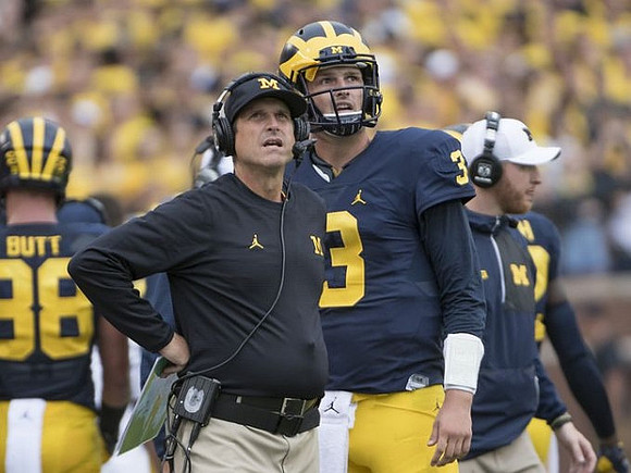 Jim Harbaugh and Wilton Speight (3)