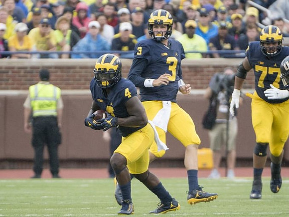 De'Veon Smith (4), Wilton Speight (3), and Grant Newsome (77)