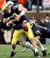Tom Brady (10) and Jeff Backus (79)