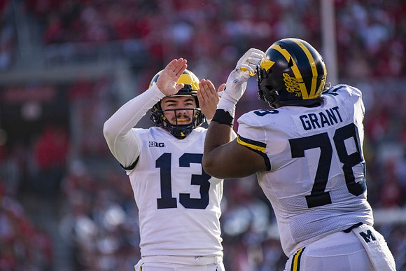 Jake Moody (13) and Kenneth Grant (78)