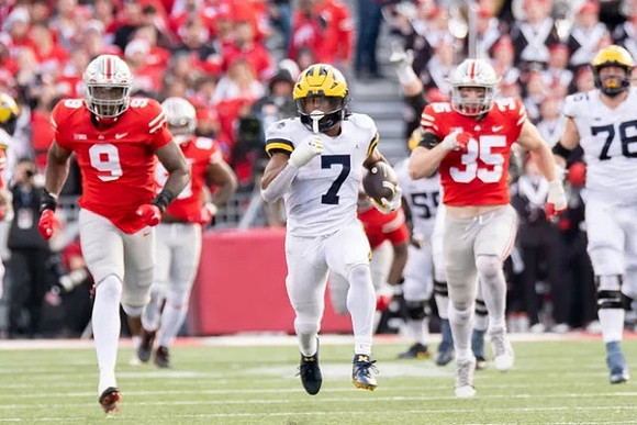 Donovan Edwards (7), Olusegun Oluwatimi (55), and Ryan Hayes (76)