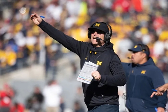 Jim Harbaugh and Mike Hart