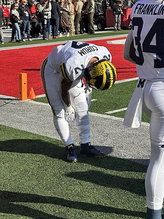 Blake Corum (2) and Leon Franklin (34)