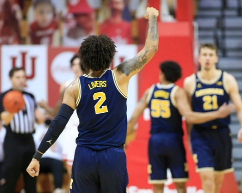 Isaiah Livers (2), Eli Brooks (55), and Franz Wagner (21)