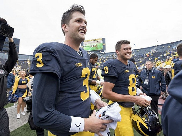 Wilton Speight (3) and John O'Korn (8)