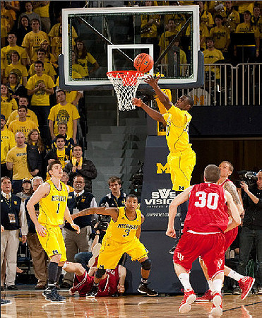 Stu Douglass (1), Trey Burke (3), and Tim Hardaway Jr. (10)